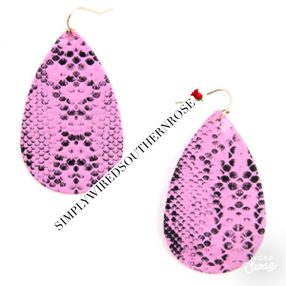Snake print earrings